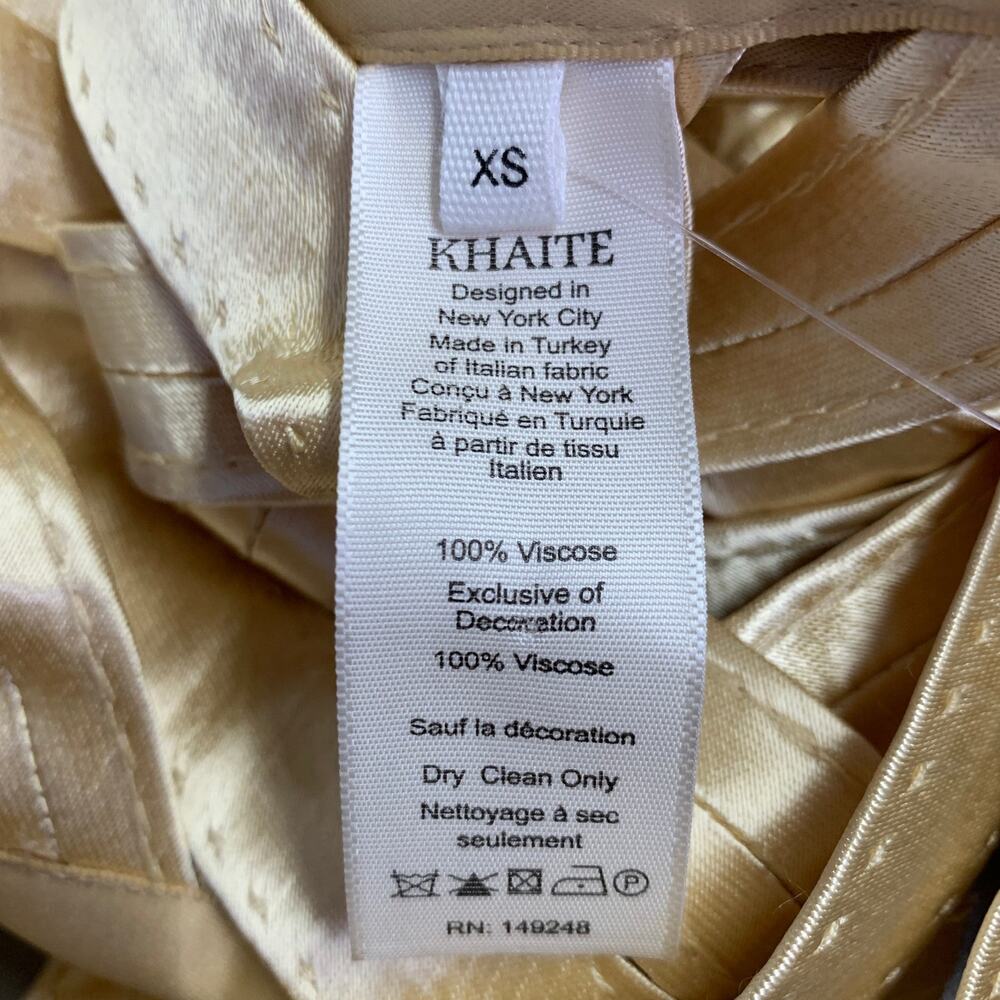 KHAITE Size XS Sukey Gold Viscose Satin Straps Harness Dress Top - Picture 5 of 5